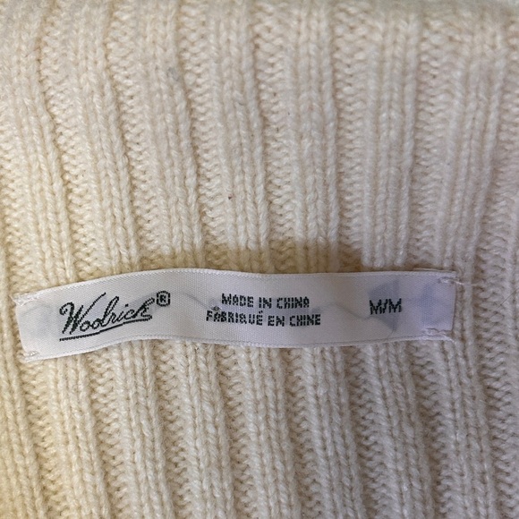 Woolrich Women’s Size Medium Wool Blend Vest Ivory Cable Knit Fisherman Outdoor - Picture 6 of 12